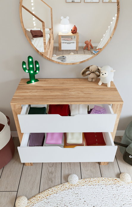 Hanah Home Cómoda Nisan 1600-026 Nogal Claro y Blanco